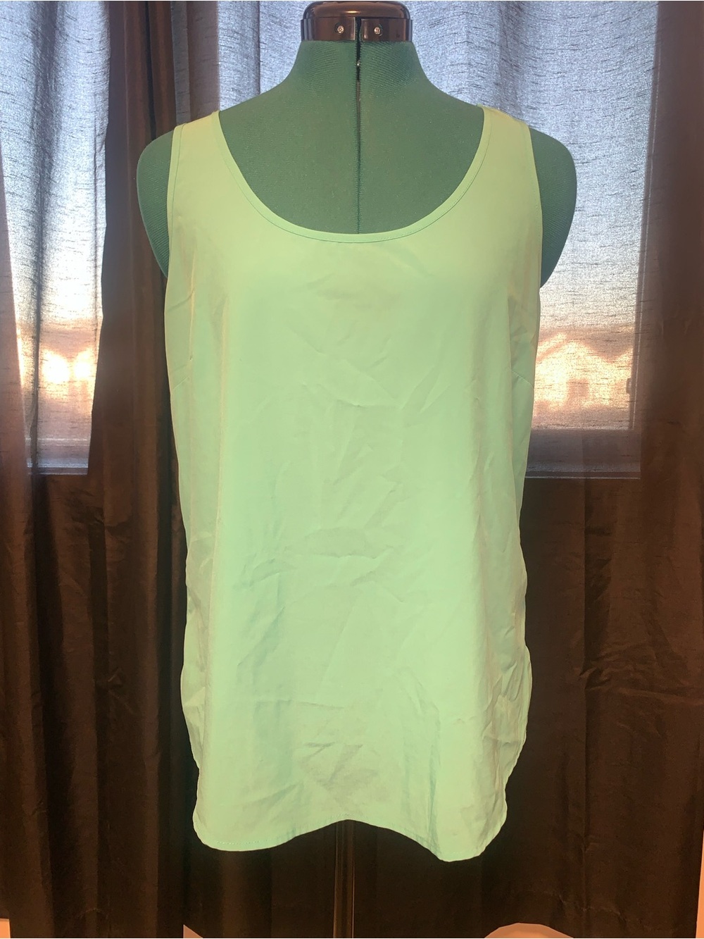 Time and Tru Light Aqua Sleeveless Scoop Neck Tank